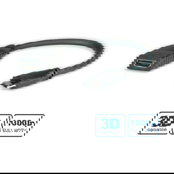 VALUE Cable HDMI High Speed con Ethernet, adaptador BU a Mini HDMI ST, 0.15m