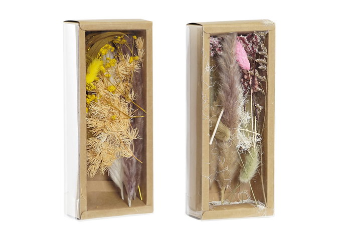 DKD Home Decor Ramo de Flores Secas Surtido Amarillo y Rosa