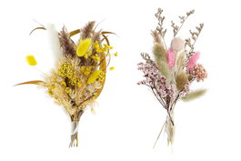 DKD Home Decor Ramo de Flores Secas Surtido Amarillo y Rosa