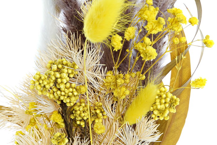 DKD Home Decor Ramo de Flores Secas Surtido Amarillo y Rosa