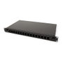 ROLINE 21.17.0351 Panel de conexión tipo-D para 16 módulos Keystone de fibra óptica, Negro