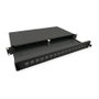 ROLINE 21.17.0351 Panel de conexión tipo-D para 16 módulos Keystone de fibra óptica, Negro
