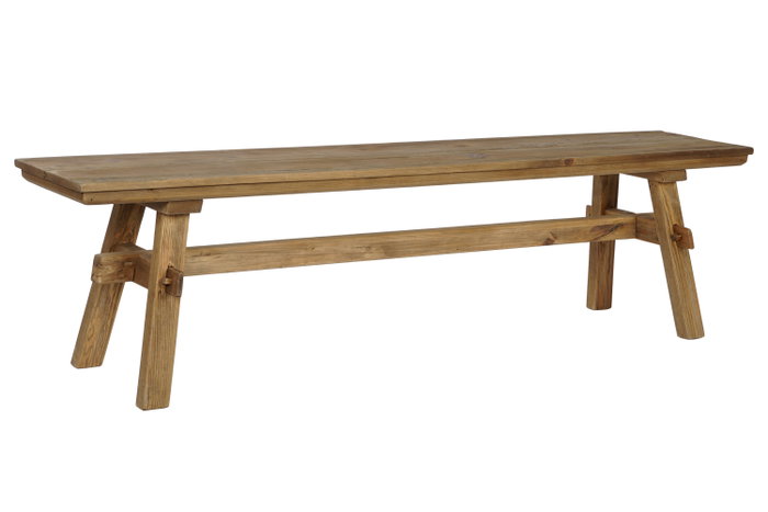 DKD Home Decor Descalzadora de Madera de Pino Reciclado Natural
