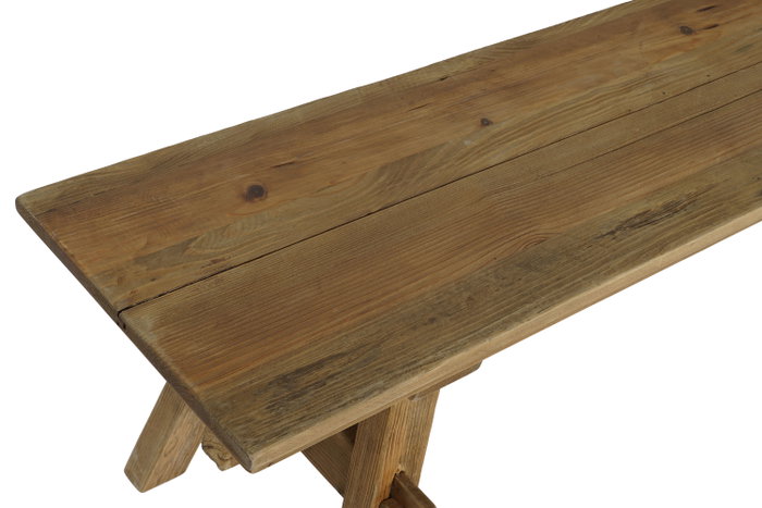 DKD Home Decor Descalzadora de Madera de Pino Reciclado Natural