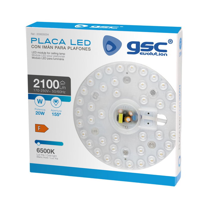 GSC Evolution Placa LED con imán para plafones 20W 6500K