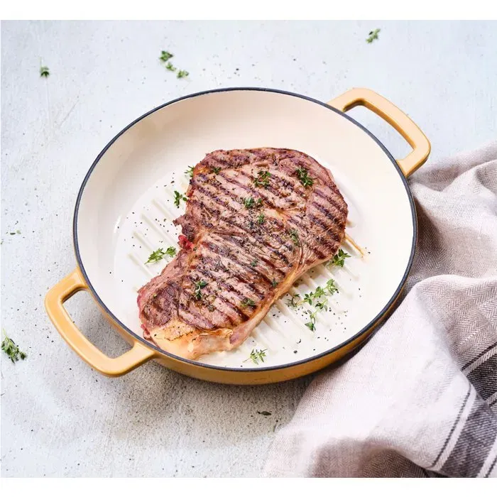 Cosy & Trendy Sartén grill COS5401110058540 Hierro fundido esmaltado Ø28 cm Ámbar Apta para todo tipo de cocinas Inducción