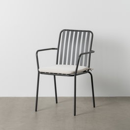 Silla Antracita Acero Exterior 56 X 57 X 87 cm (Set de 2)