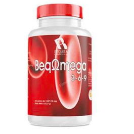 BEQUISA Omega 3-6-9 60 Perlas - Aceite de Pescado, Onagra y Lino con Vitaminas para la Salud Cardiovascular y Antioxidante