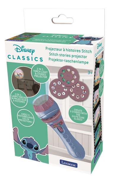LEXIBOOK Linterna y Proyector Stitch Disney
