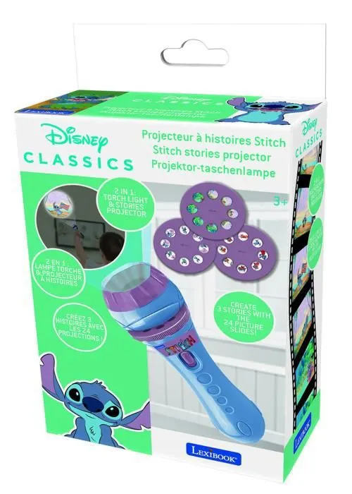 LEXIBOOK Linterna y Proyector Stitch Disney