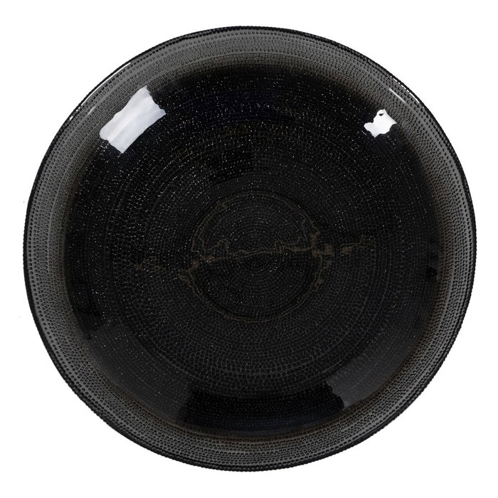 Centro Mesa Negro Cristal Decoración 30 X 30 X 6,50 cm (Set de 2)