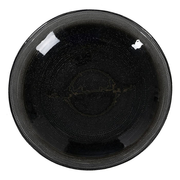 Ixia Centro de Mesa Negro Cristal Decoración (Set de 2) 30 X 30 X 6,50 cm