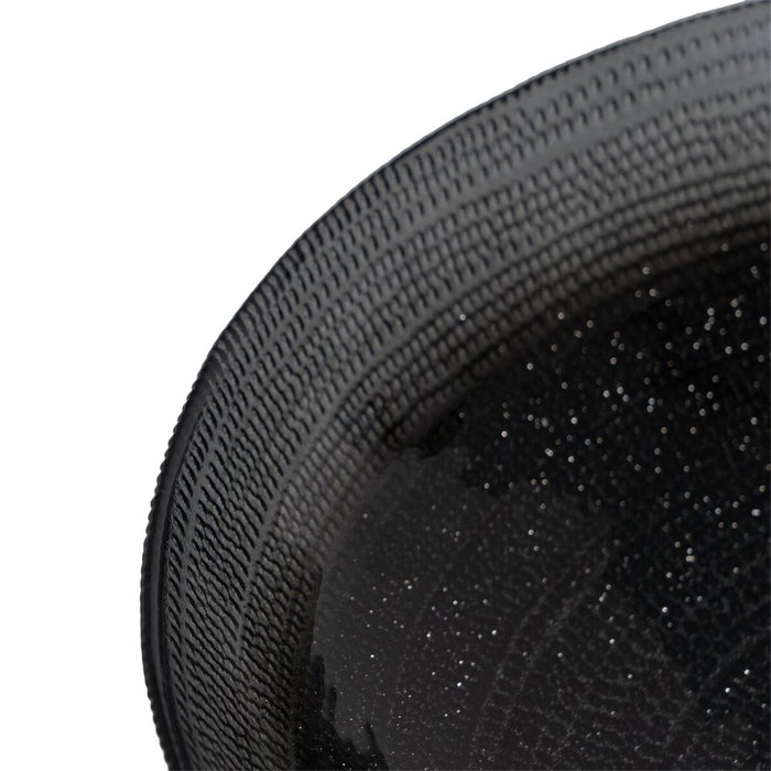 Ixia Centro de Mesa Negro Cristal Decoración (Set de 2) 30 X 30 X 6,50 cm