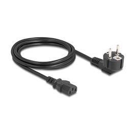 DeLOCK Cable de alimentación 81567, Enchufe E+F 90° a IEC C13, 2 m, Negro