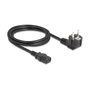 DeLOCK Cable de alimentación 81567, Enchufe E+F 90° a IEC C13, 2 m, Negro