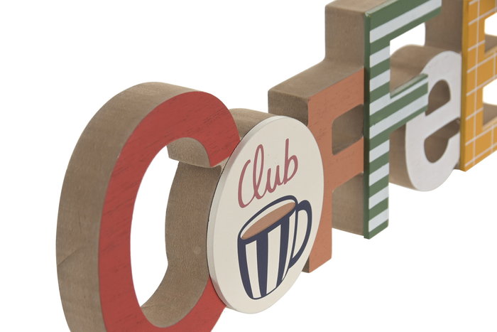 DKD Home Decor Decoración MDF Multicolor COFFEE CLUB