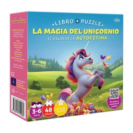 DALY, Magia del unicornio (valor autoestima) libro-puzzle 48 piezas