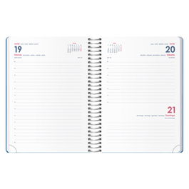 Agenda Anual (2026) Dohe Memphis Espiral Tapa Pp Con Goma 150X210 D/P Azul