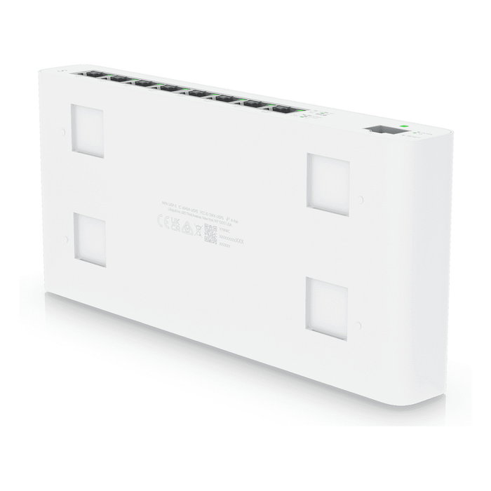 Ubiquiti UISP-S PoE Switch de red gestionado L2, 8 puertos Gigabit Ethernet (10/100/1000) con PoE pasiva, 1 puerto SFP, color blanco