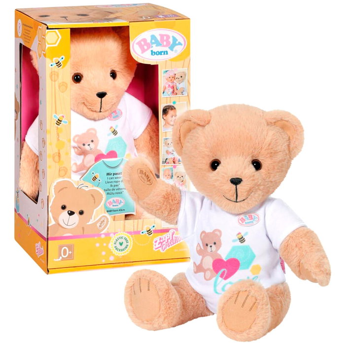 Baby Born Osito de Peluche Blanco 36cm con Brazos y Piernas Móviles, Muñeco de Colección, Marcado CE