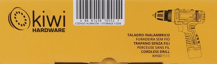 Kiwi Taladro Inalambrico 12V 13Ah 650Rpm con Dimensiones: 5.5 cm Ancho x 21 cm Alto x 19.5 cm Largo