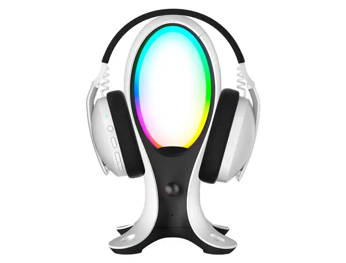 Wondee Soporte para Auriculares Gaming con Luz LED RGB Programable, 4 en 1 con Hub USB (2x USB-A, 1x USB-C) y Base para Figuras Wondee Soporte para Auriculares Gaming con Luz LED RGB Programable, 4 en 1 con Hub USB (2x USB-A, 1x USB-C) y Base para Figuras