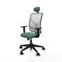 PIQUERAS Y CRESPO Silla de oficina Motilla con mecanismo Sincro, Verde esmeralda y Blanco