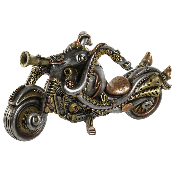 DKD Home Decor Figura de Resina Motocicleta Gris DKD Home Decor Figura de Resina Motocicleta Gris