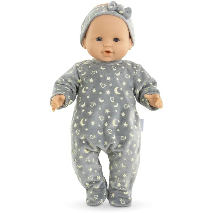 Corolle Pijama Infantil con Estrellas Fosforescentes que Brilla en la Oscuridad - Fácil de Poner - 36 cm