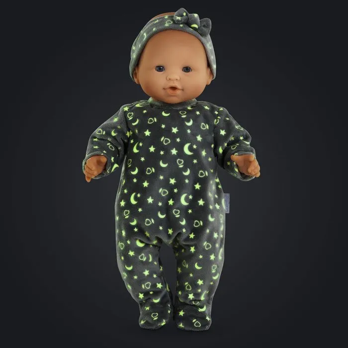 Corolle Pijama Infantil con Estrellas Fosforescentes que Brilla en la Oscuridad - Fácil de Poner - 36 cm