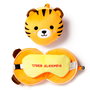 PUCKATOR Almohada Viaje Antifaz Tigre Adoramals Relaxeazzz 15x28x6cm