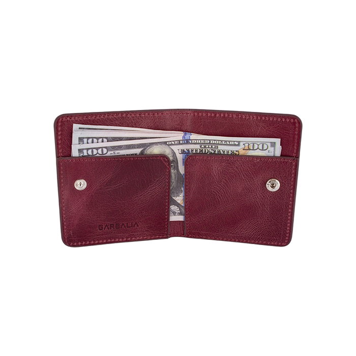 Zoozie Bags Cartera de Hombre Rojo Clarete en Piel Auténtica 100%