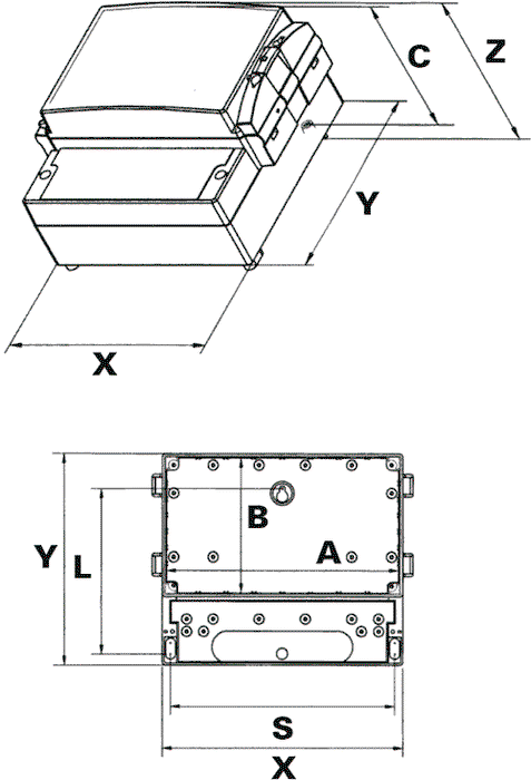 FIBOX CARDMASTER ABS17/16-L3 Carcasa de Pared Gris