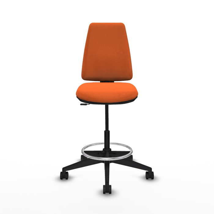 PIQUERAS Y CRESPO Taburete Elche CP Bali naranja base piramidal