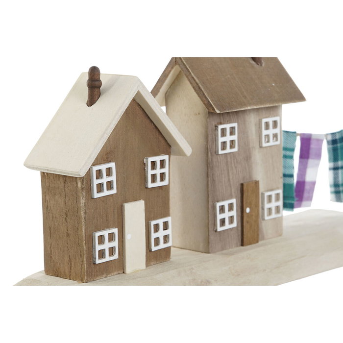 DKD Home Decor Decoración de Madera Casas Surtido 25,5x9x13,5 cm