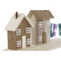 DKD Home Decor Decoración de Madera Casas Surtido 25,5x9x13,5 cm