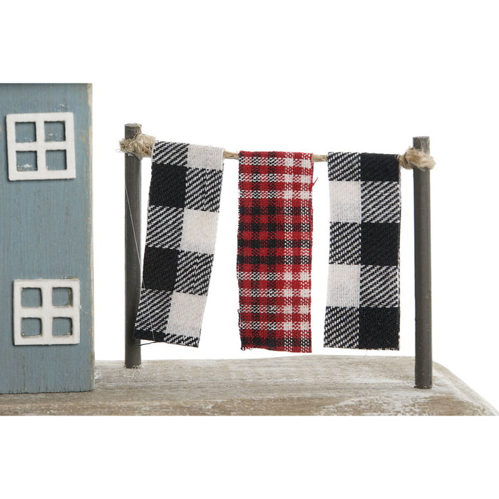 DKD Home Decor Decoración de Madera Casas Surtido 25,5x9x13,5 cm