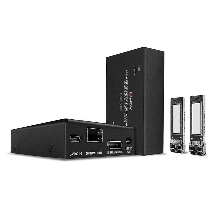 LINDY 39376 Extensor KVM de Fibra Óptica DisplayPort 1.2 (Transmisor y Receptor) 300m