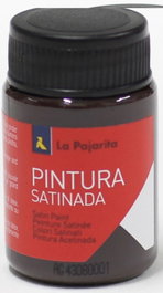 LA PAJARITA Pack de 6 botes de pintura satinada marrón base látex de 35 ml