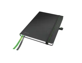 Leitz Cuaderno con gomilla tapa dura A5 80 hojas horizontal negro