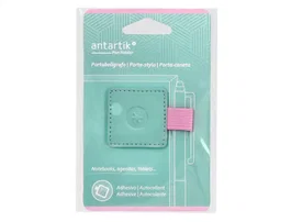 Antartik Portaboligrafo Autoadhesivo con Elastico hasta 15 mm Grosor, Turquesa y Rosa, Para Cuaderno Note
