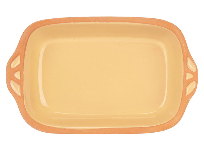 La Dehesa Cazuela Barro Rectangular con Asas 23 cm Amarillo para Horno y Microondas (Set de 8)