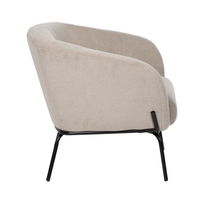 Sillón Beige Tejido-Metal 77 X 72 X 68 cm