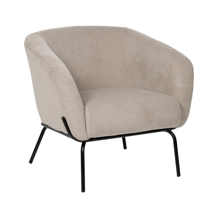 Sillón Beige Tejido-Metal 77 X 72 X 68 cm