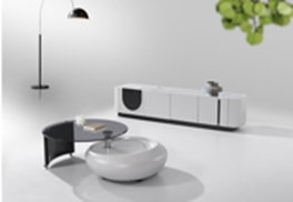DKD Home Decor Mesa Centro Moderno Min nim mal Negro Blanco Roto Cristal MDF 120 x 37 x 85 cm