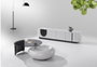 DKD Home Decor Mesa Centro Moderno Min nim mal Negro Blanco Roto Cristal MDF 120 x 37 x 85 cm