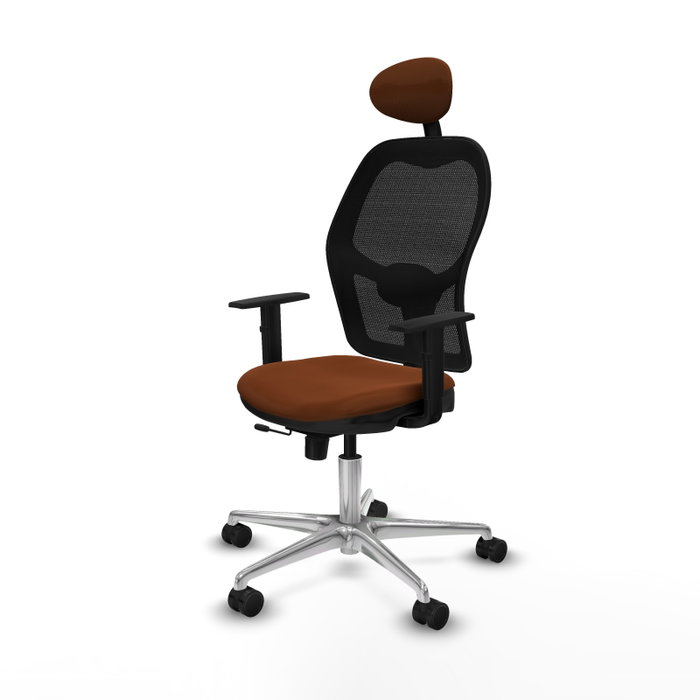 PIQUERAS Y CRESPO Silla de oficina Jorquera con mecanismo Sincro/Traslack, Marrón y Negro