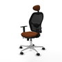 PIQUERAS Y CRESPO Silla de oficina Jorquera con mecanismo Sincro/Traslack, Marrón y Negro