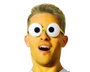 Gafas Amarillo Dibujos Animados Hombre Adulto
