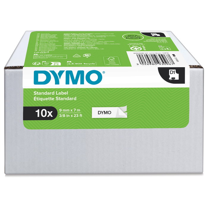 DYMO Multipack de Cintas D1 9 mm x 7 m Negro sobre Blanco DYMO Multipack de Cintas D1 9 mm x 7 m Negro sobre Blanco